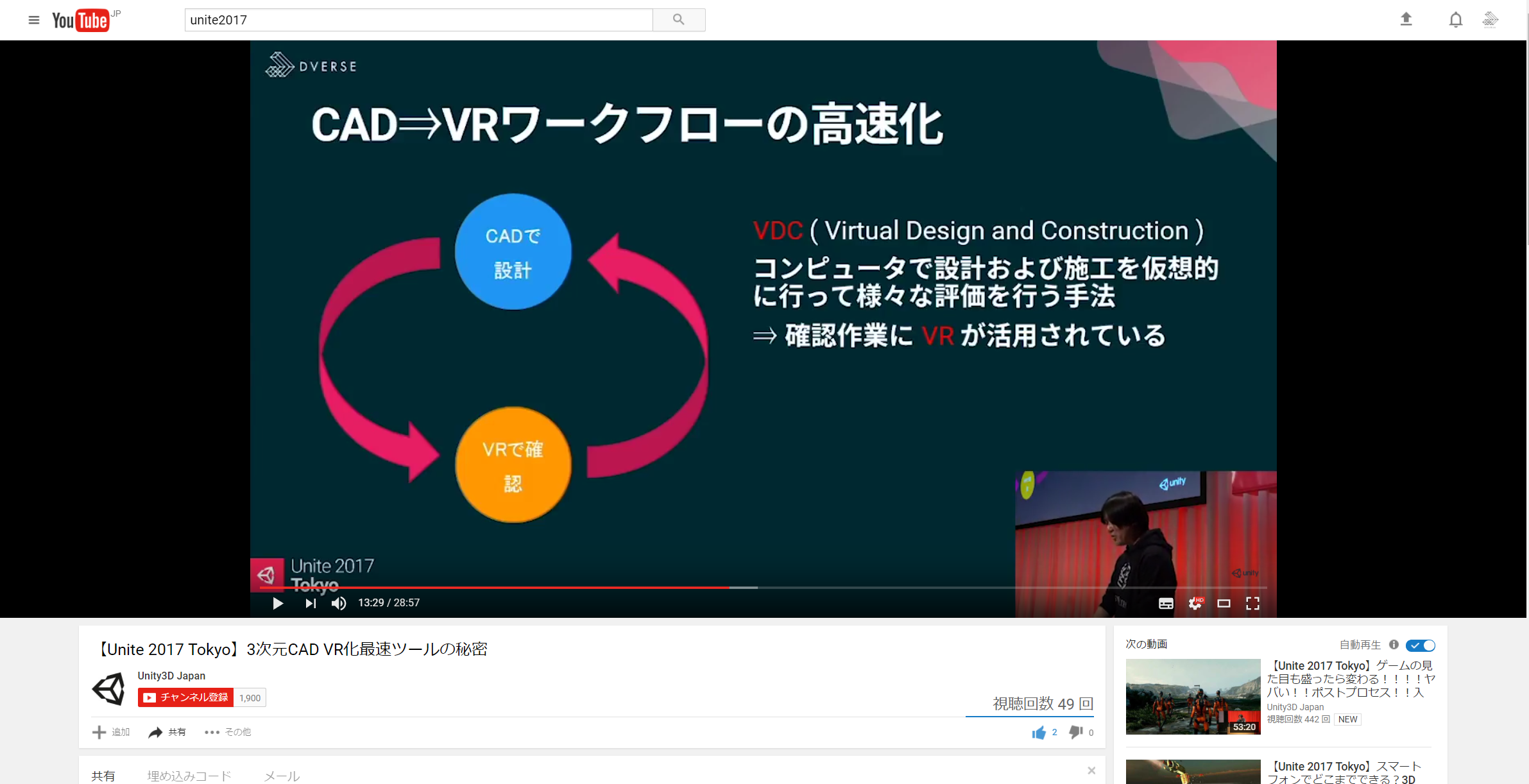 YouTubeにて、先日のUnite 2017 Tokyoにおける弊社CTOの講演が公開されました
