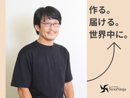 代表取締役CEO 山岸聖幸　代表自ら企画から配信、マーケティングにまで携わっています。すべての工程のベストな状態を社長自ら把握し、メンバーとゲーム開発を行っています。