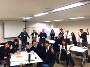 中途入社者研修にて。前期は１９名中途で採用しました！