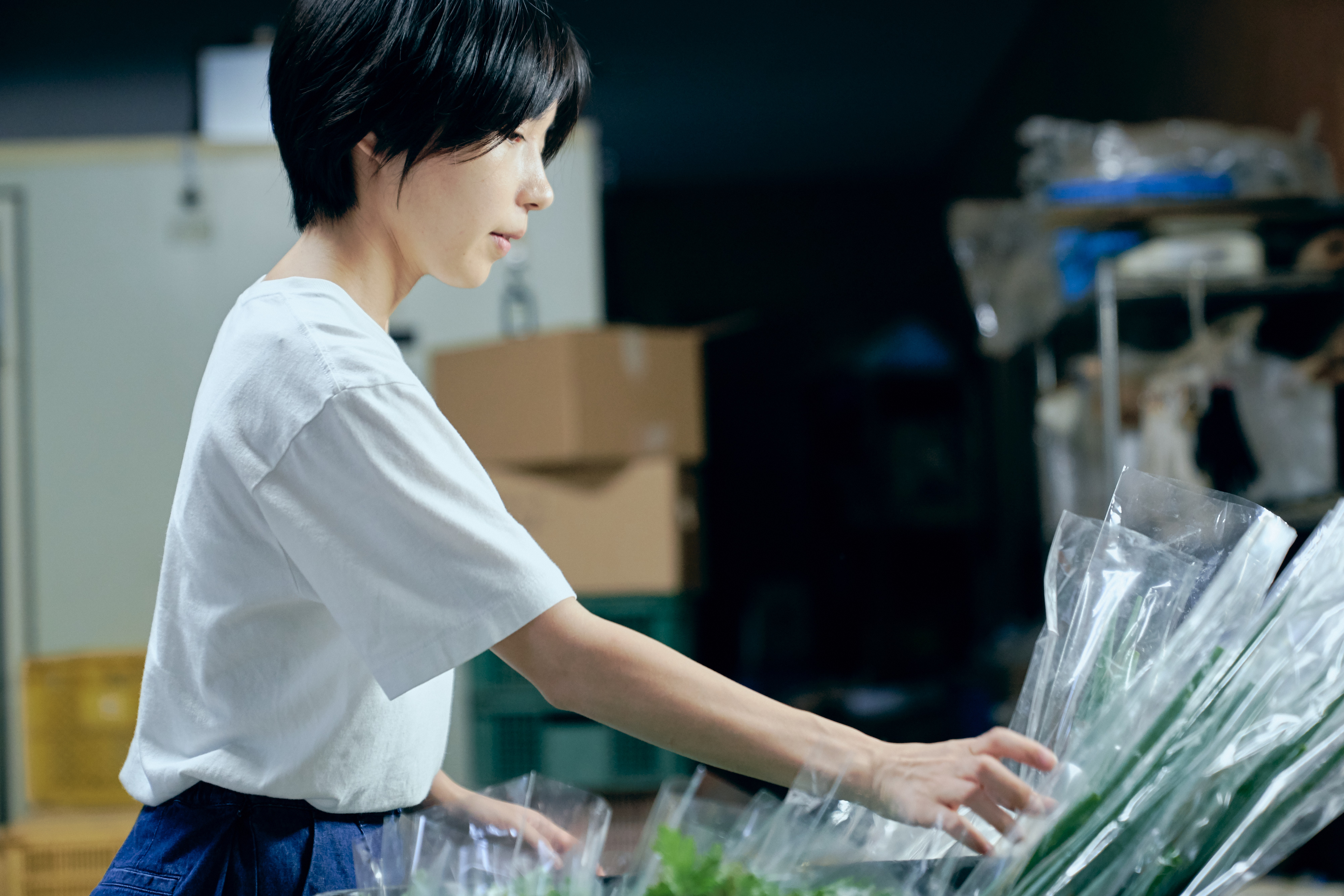 野菜を取り扱う日常のヒトコマ