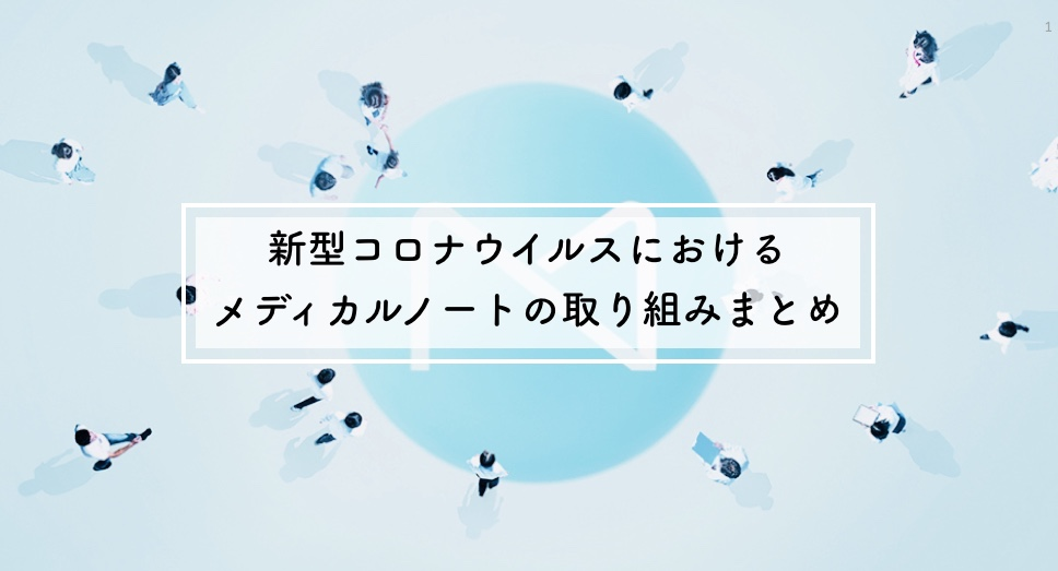 新型コロナウイルスにおけるメディカルノートの取り組みをお伝えします。※2020年4月時点