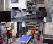 上：映像編集室　下：機材室
