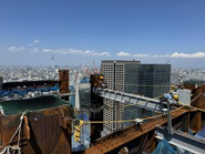 地上250mの空で鉄骨を組み上げる