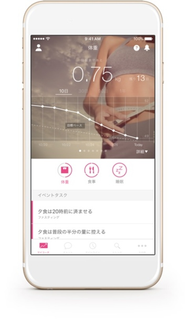 体重、歩数、睡眠、食事等のデータが蓄積されます。