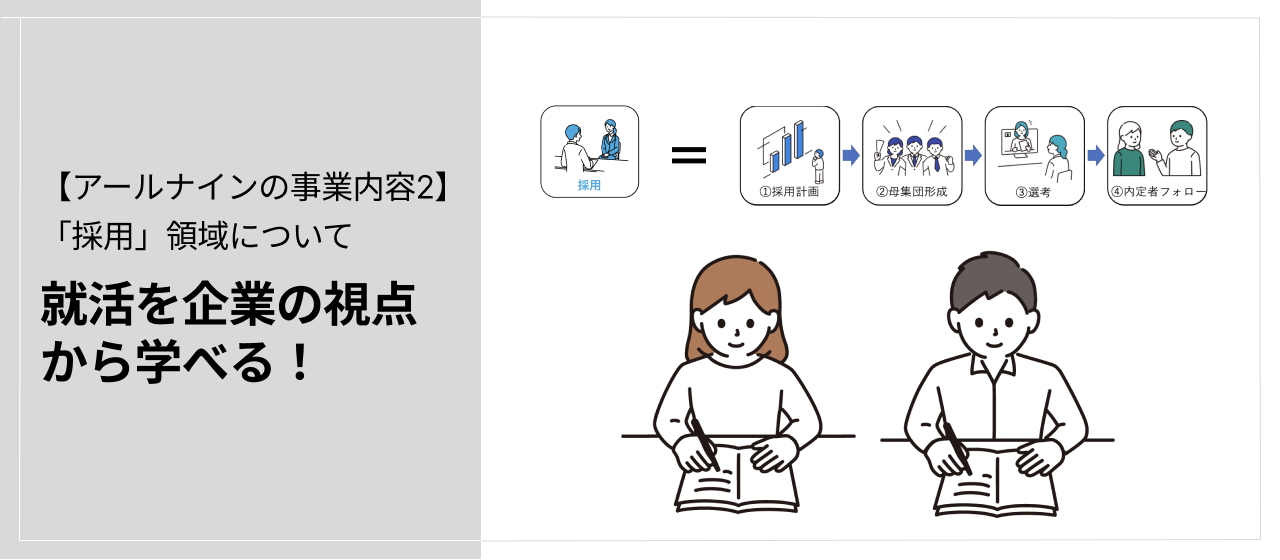 事業内容｜【アールナインの事業内容２】就活を企業の視点から学べる！「採用」領域について