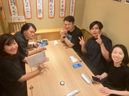 地域イノベーション推進部、半日合宿後の懇親会の様子