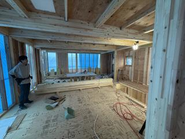 ３DCGによる新社屋１Fのカフェ部分のイメージ画像です。