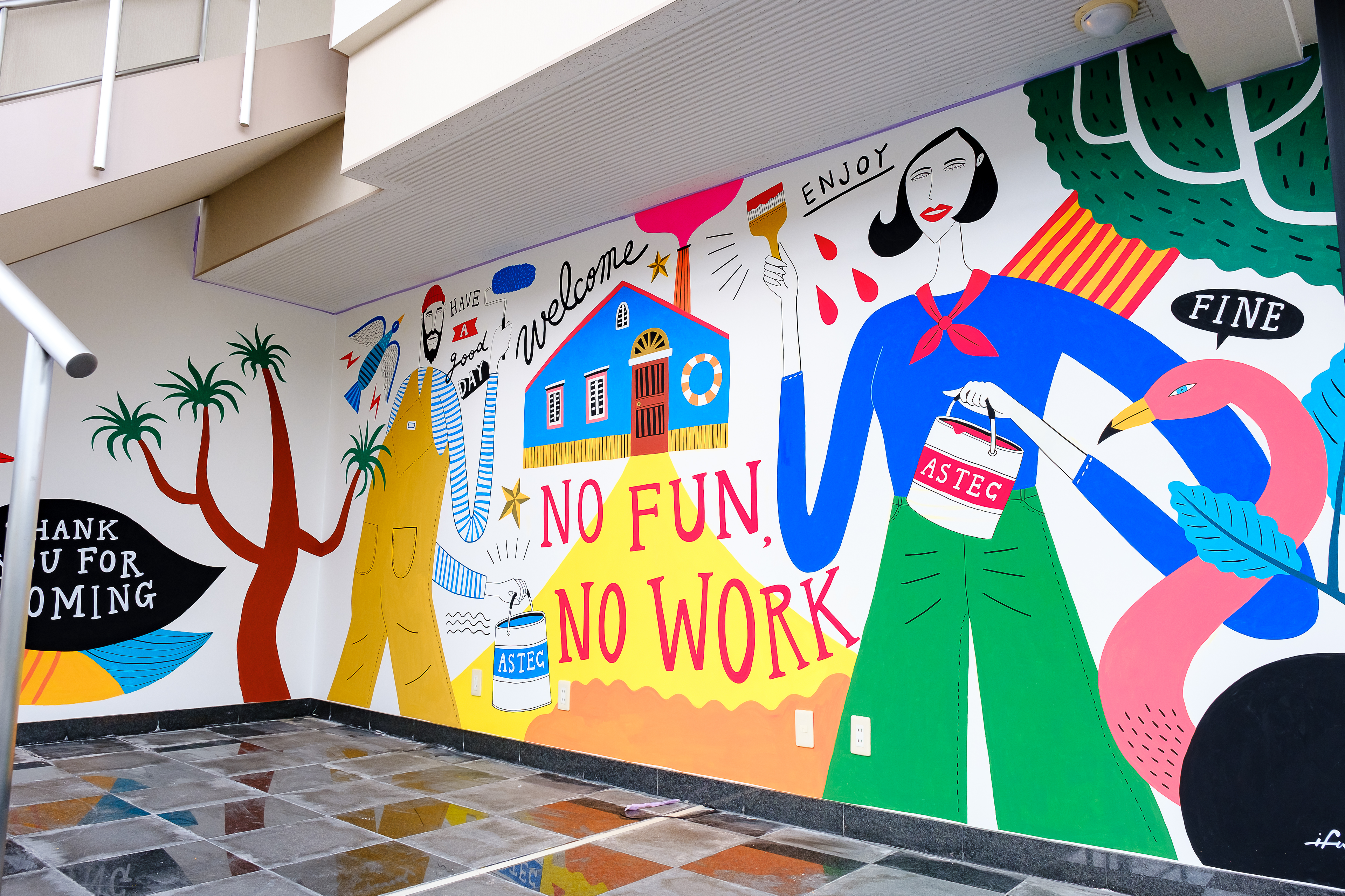 イフクカズヒコさんのウォールペイント