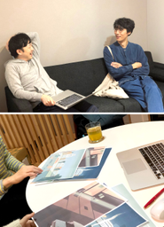 アーティストとの打合せ風景。