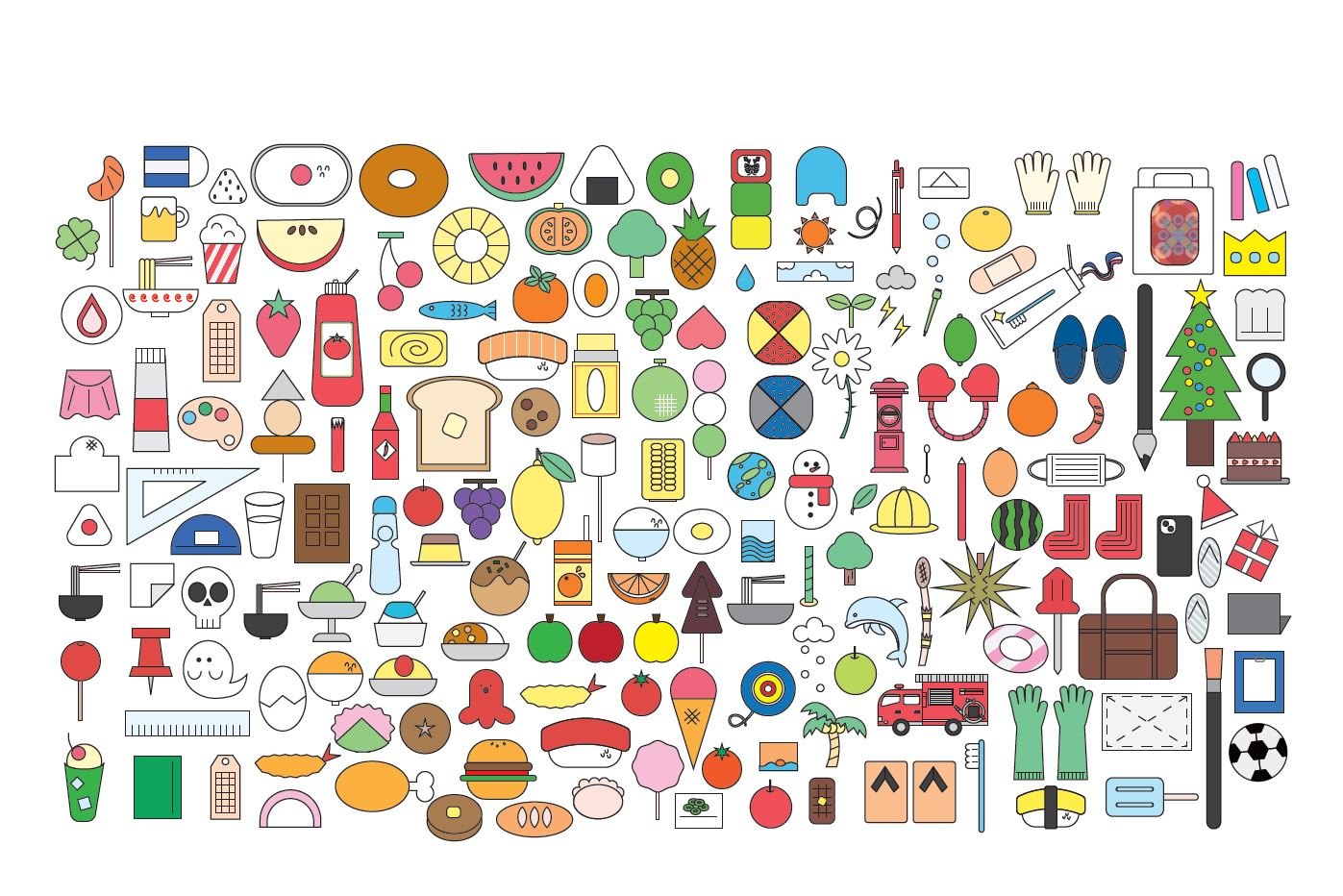 テーマイラスト：身のまわりのカラフル