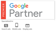 Google 広告に関するスキルと知識を備えた代理店に贈られるGoogle Partner バッジを取得しています。さらに、毎年、参加代理店の上位 3％に付与される、GooglePartners プログラムで最上位のステータス「Premier Partner」にも選ばれています。Google Partners プログラムに登録して「実績」「費用」「認定資格」の要件を満たし、パートナーの上位 3％に入る必要があります！その認定に連続で選ばれています。