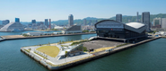 2025年4月開業のGLION ARENA KOBE（ジーライオンアリーナ神戸）。周辺エリアであるTOTTEIの運営も当社で担っています。