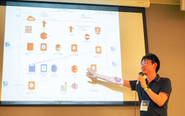 CTO村田の他社とのコラボイベントでの登壇の様子です。技術交流も積極的に行っています。