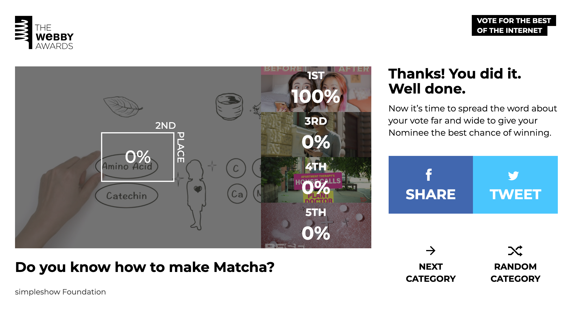 WEBBY AWARDS 決選投票スタート！