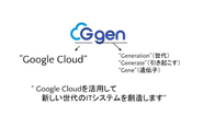 社名の由来は「Google Cloud」×「Generation」「Generate」「Gene」。Google Cloudを使用して新しい世代のITシステムを創造するという意味合いを込めています。