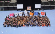年1回の全社会議でも運動します！メディア取材多数！