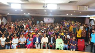 インドのプネ大学で実施した説明会の様子。各国の主要大学と協力し日本就職を希望する学生を集めています。現在は完全オンラインで行っています。