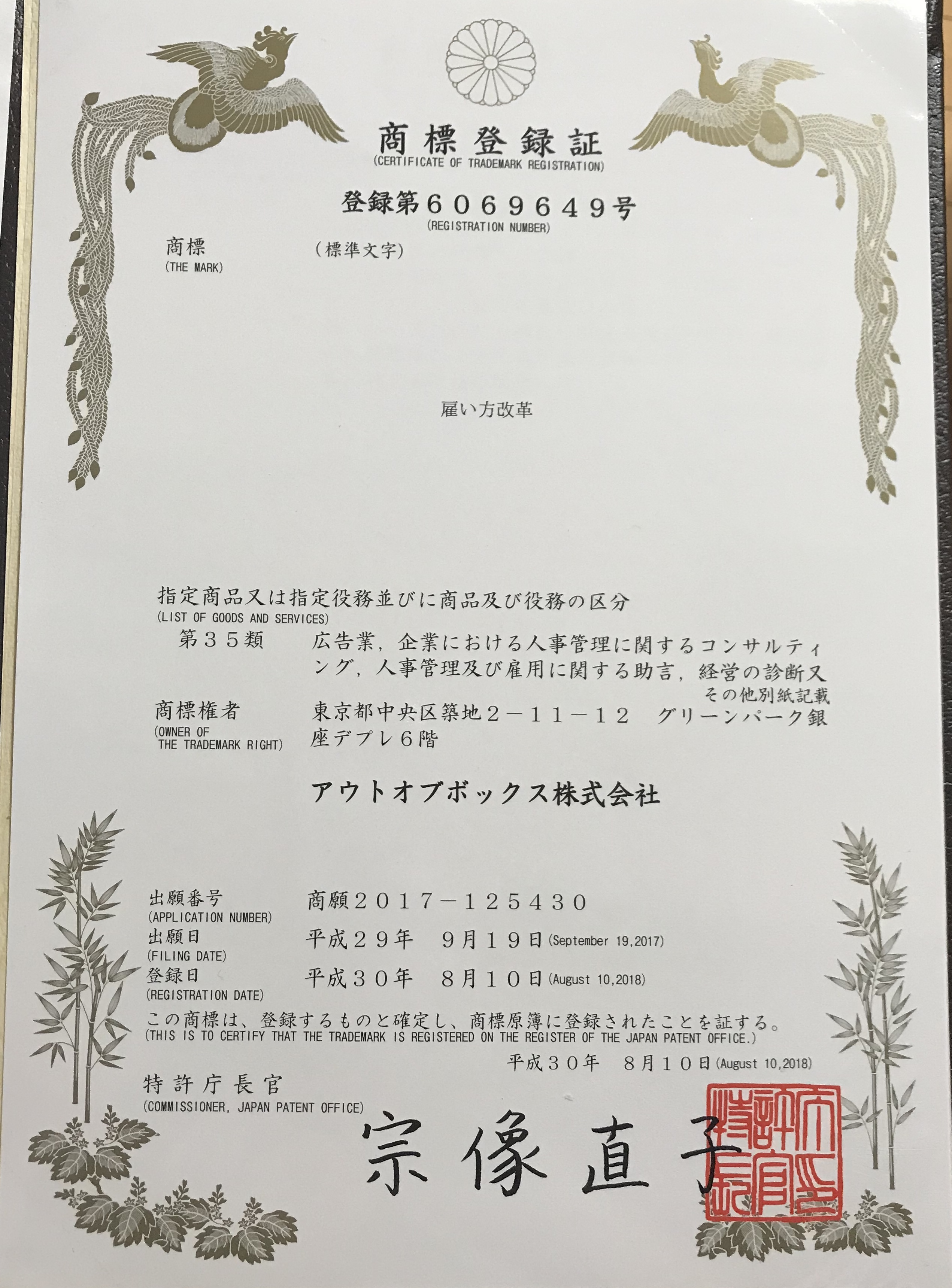 雇い方改革®︎商標登録完了！