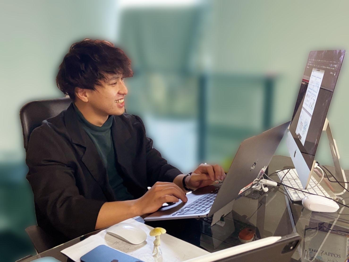 独学で会社HPを作成した元営業のデザイナーインターン生