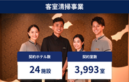 ホテルの客室清掃オペレーションに従事。東京、神奈川、大阪、札幌エリアで提供中。福岡など地方でも拠点開設予定。