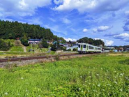 ■磐越東線の車窓から、のどかな田園風景が楽しめるのも魅力の一つ。