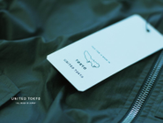 UNITED TOKYOの商品タグには生産「県」を明記。国内工場の活性化をはかっています。