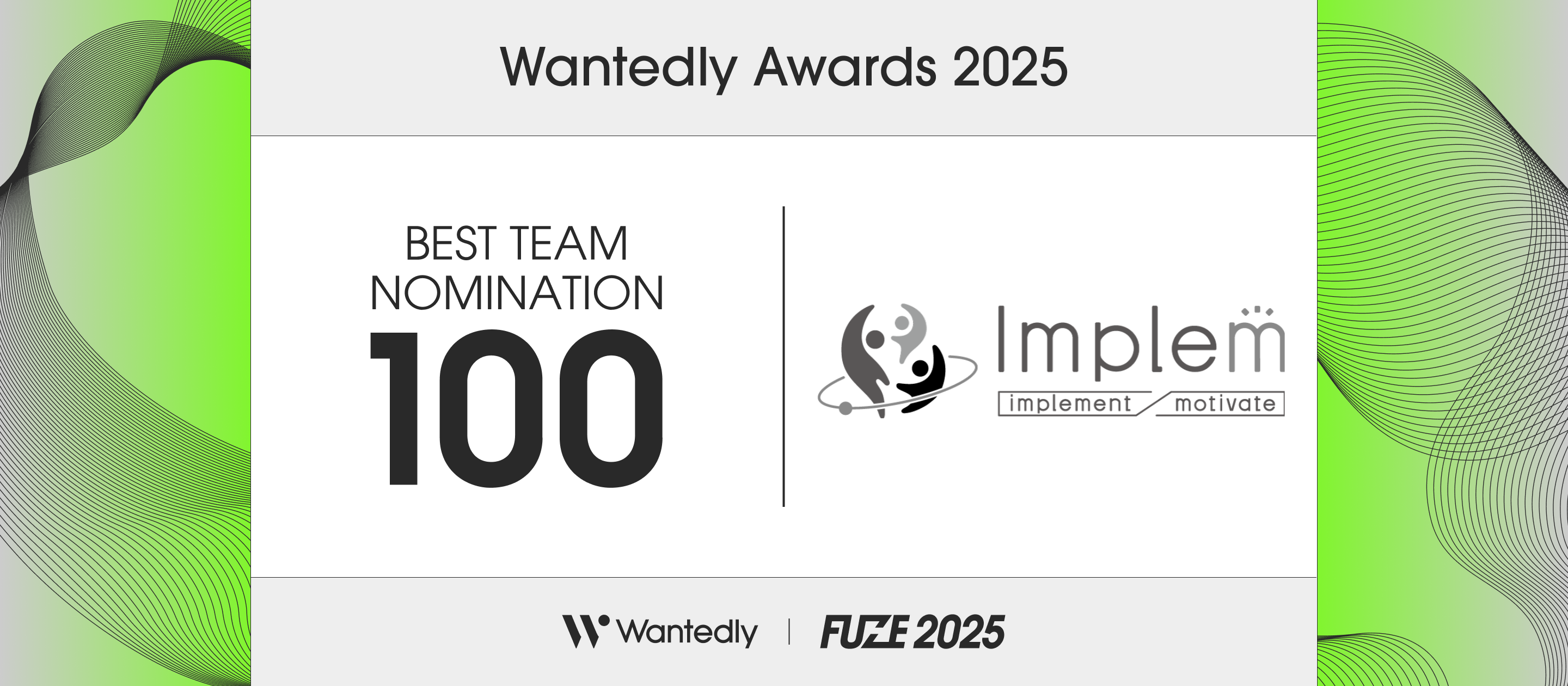 Implem News｜Wantedly Awards 2025 BEST TEAM NOMINATION 100 に選出