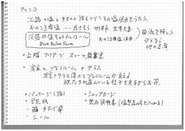 代表の手書きアイディアノートの１ページ。　日々妄想とイメージとプランを繰り返しながら、生み出していきます。