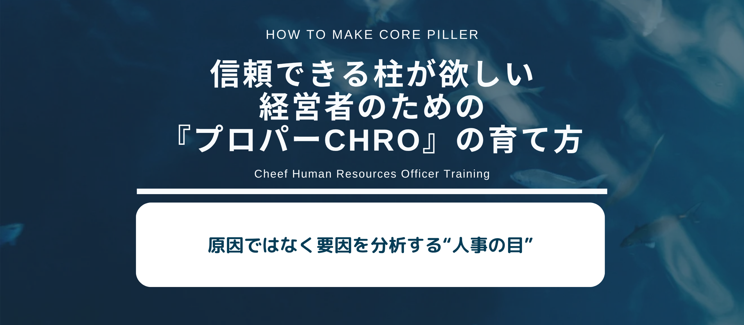 原因ではなく要因を分析する“人事の目”～信頼できる柱が欲しい経営者のための『プロパーCHRO』の育て方Vol:19～