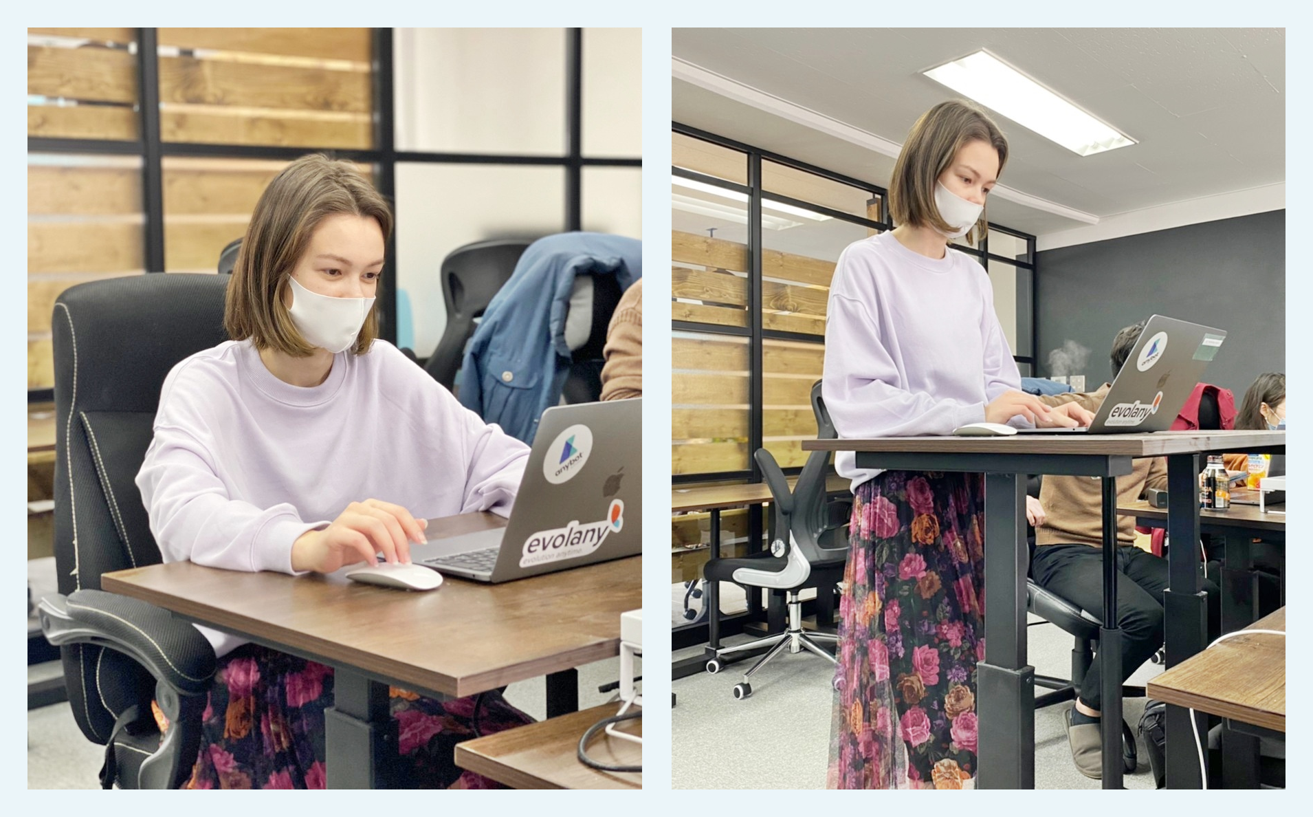 健康上の利点も考え導入！昇降式スタンディングデスク