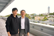 Thermalniteが生まれた名古屋大学のキャンパスで。創業者の宇治原教授（取締役）は、いまも研究と事業の両面からU-MAPを支えています。