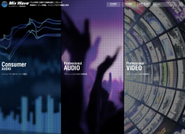 一般の方向けのオーディオ製品を取り扱う「コンシューマオーディオ」クリエイターに向けた音響機材を取り扱う「プロフェッショナルオーディオ」クリエイターに向けた音響映像機材を取り扱う「プロフェッショナルビデオ」