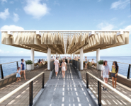 2022年4月以降完成予定の海にのびるウッドデッキ予想パース