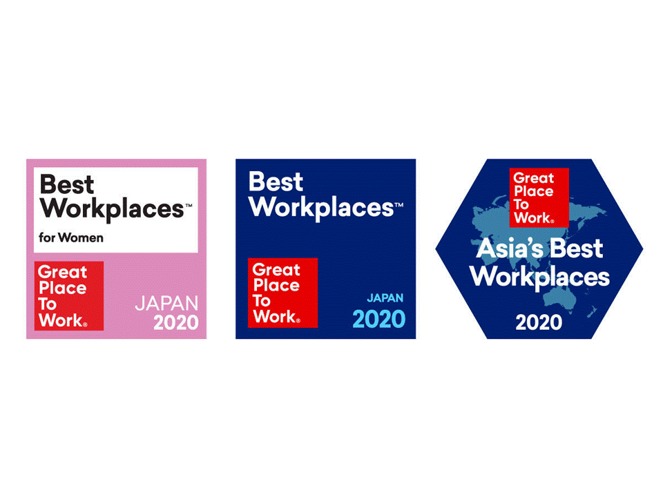 2020年版GPTW「働きがいのある会社」の3つのランキングに入賞　女性版で初の3位、総合では過去最高の4位、アジア地域版でも初選出されました！