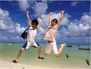 グアムでの社員旅行。仕事も遊びも本気で楽しみます。