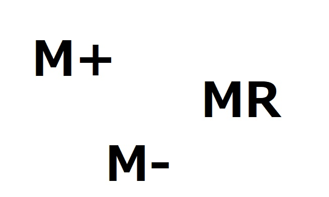 「M+」「M-」「MR」