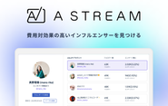 『Astream』国内で圧倒的なインフルエンサー検索数を誇り、日本を代表するメーカー各社や大手広告代理店が数多く導入するSNSマーケティングツールです。良質なインフルエンサーを探し出すことを可能にしたインフルエンサーマーケティングツールです。曖昧になりがちなインフルエンサー選定にデータドリブンのメスを入れ、結果の出る選定を可能に。10時間かかる選定作業をたったの30分に短縮し、質と工数削減どちらにも効果の高いツールです