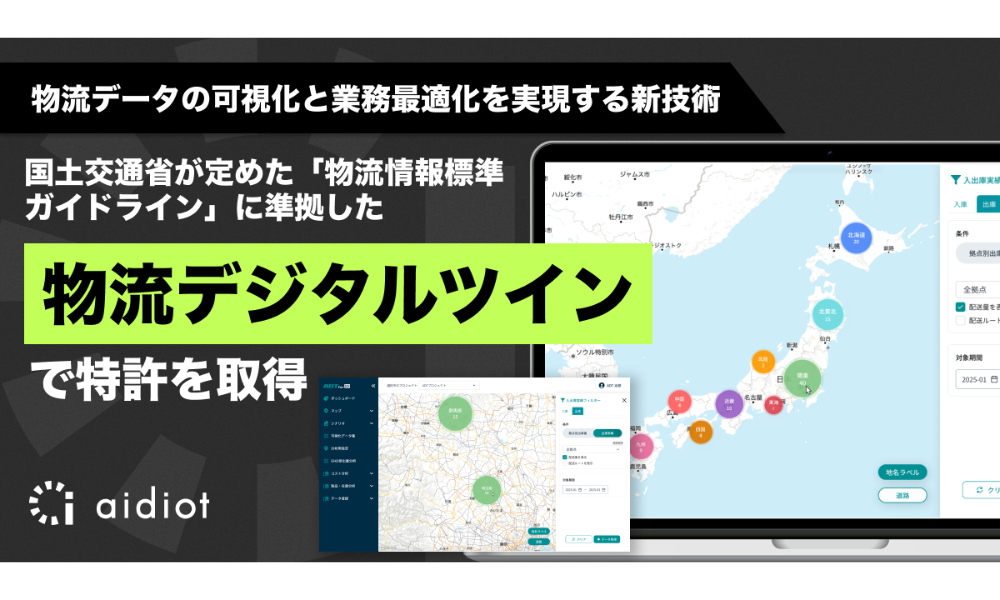 日本初！国土交通省が定めた「物流情報標準ガイドライン」に準拠した物流デジタルツインで特許を取得〜物流データの可視化と業務最適化を実現する新技術〜