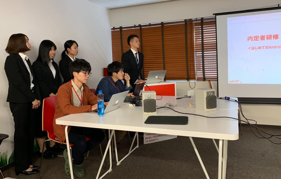 内定者Android開発研修成果プレゼン様子♪【21新卒説明会開催中！】