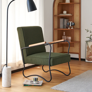 ヴィンテージ風ステンレスアームソファチェア