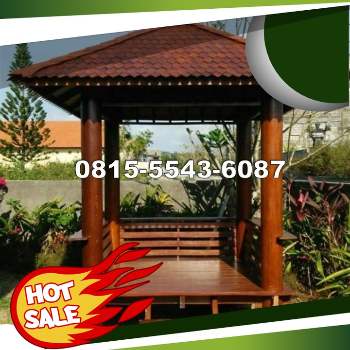 Jual Gazebo Kayu Kelapa 2x2 Meter