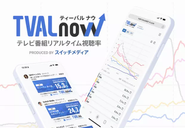 TVAL nowは放送中のテレビ番組の視聴率を無料・登録不要で見られるサービス