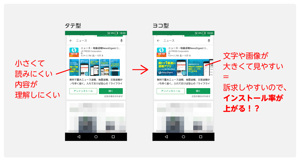 タテvsヨコ!!どっちが効果が高い!? Google Play ストアでスクリーンショットABテスト