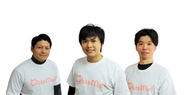 左から、CEO崎岡、CTO河本、COO尾関