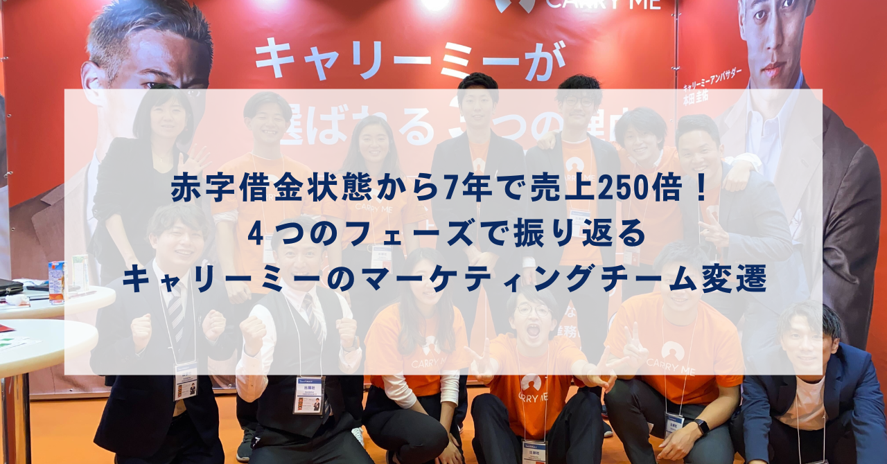 赤字借金状態から7年で売上250倍！４つのフェーズで振り返るキャリーミーのマーケティングチーム変遷