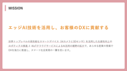 OUR MISSION『エッジAI技術を活用し、お客様のDXに貢献する』