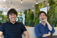 左からCEO林、CTO有馬です