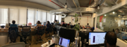 Typical scene in our old office - hard at work!