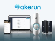 ロゴはインテリジェントなサービスとしてのAkerunを想起できるよう”頭脳”のデザインを追加し、さらにAkerunでさまざまな場所や空間、シーンにアクセスする動的なイメージを青と緑のグラデーションで表現しました。