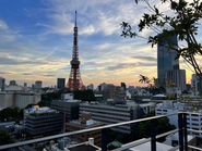 Wi-Fi完備の屋上テラスが利用可能です。東京タワーを眼前に臨む抜群のロケーションでリラックスに最適。テーブルもあるので気分転換に仕事や軽い打ち合わせもできちゃいます。